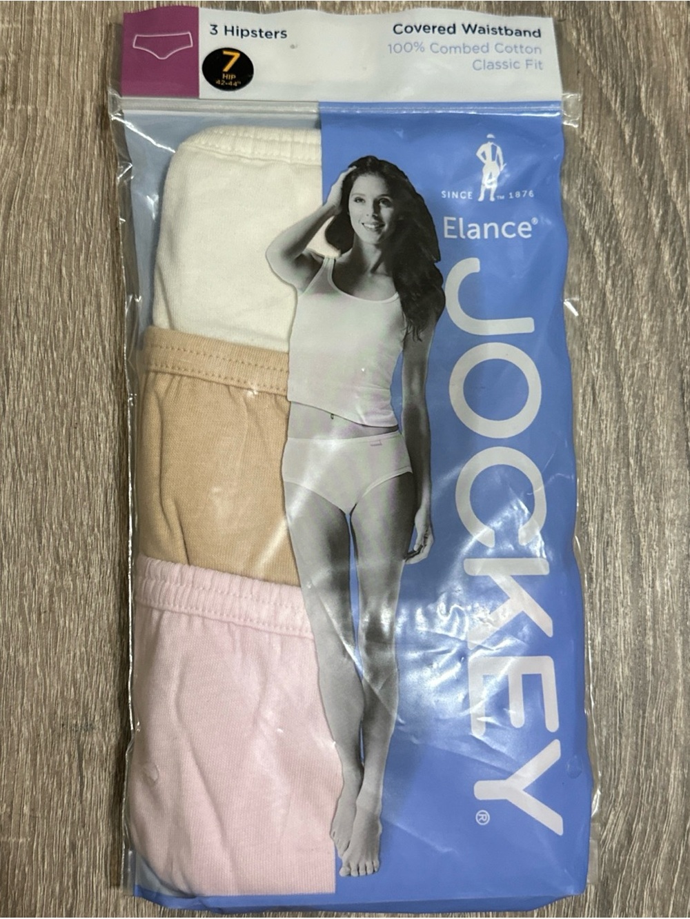 New Jockey Elance Women’s Sz 7 Underwear Panties Hipsters Cotton Comfort 3 Pk